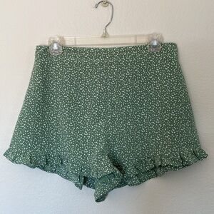 Sage the Label women’s shorts size medium green polka dot ruffle NWT